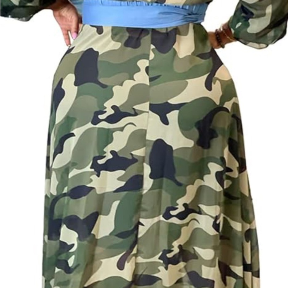 Long Sleeve Camouflage Dress-Never Worn-New Without Tag - Picture 2 of 2